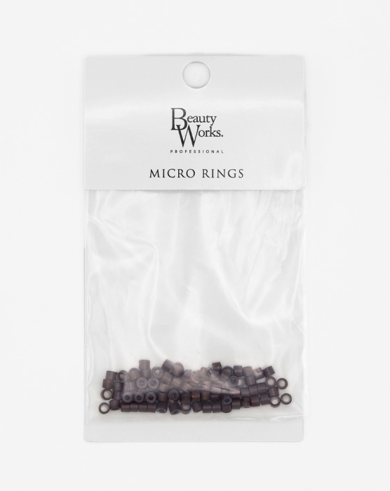 Silicone Lined Aluminium Micro Rings - Brown 100 Pieces