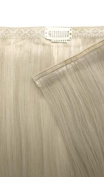 18" Double Hair Set Weft Clip-In Extensions - Barley Blonde