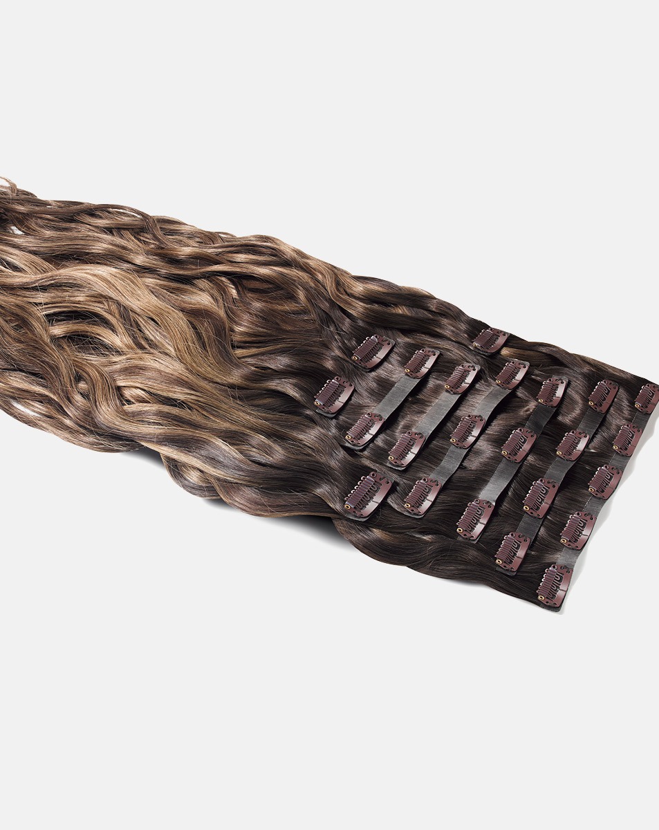 22" Beach Wave Double Hair Set Clip-In Extensions - Dubai