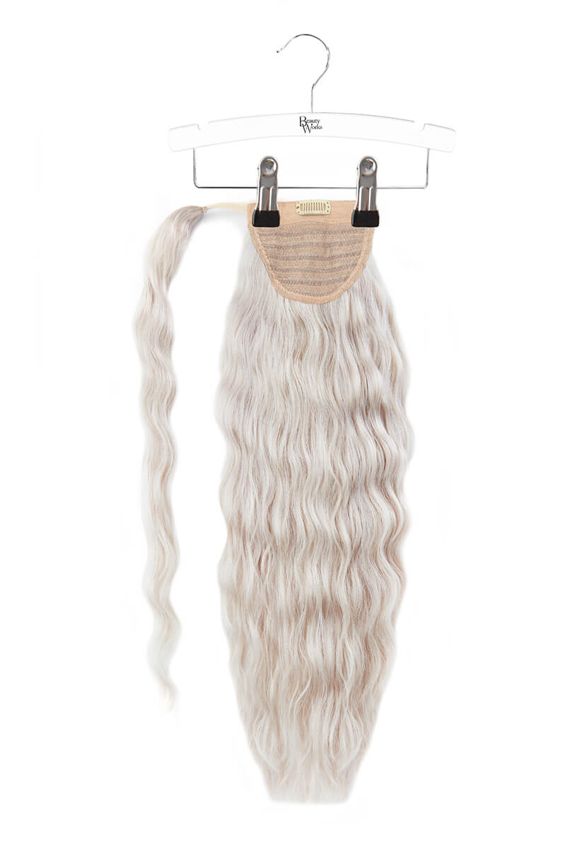 20" Clip-in Beach Wave Invisi® Ponytail - Silver