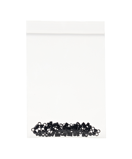 Aluminium Micro Rings Black 100 Pieces