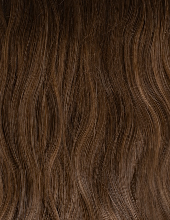 18" Beach Wave Double Hair Set Clip-In Extensions - Brond'mbre