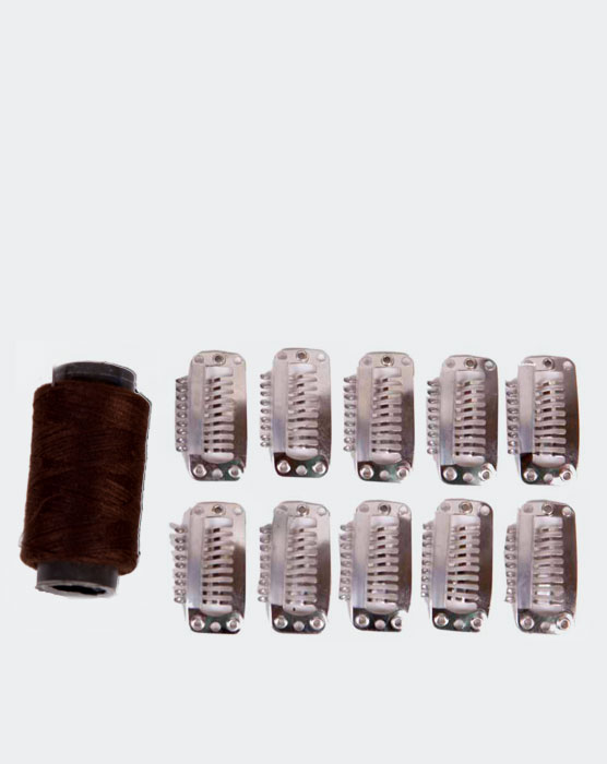Brown Weft Hair Extension Clips - 10 Pieces