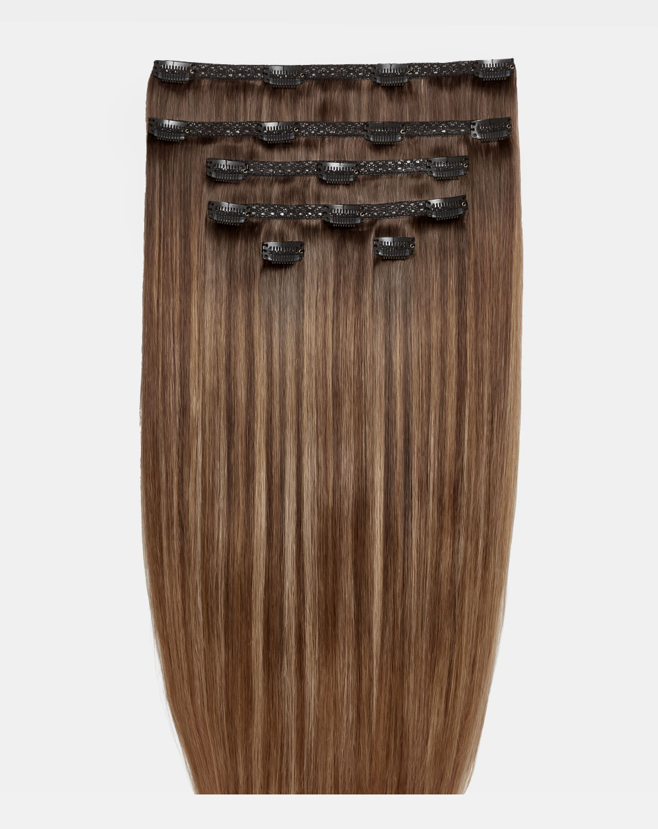 18" Double Hair Set Clip-In Extensions - Butterscotch 