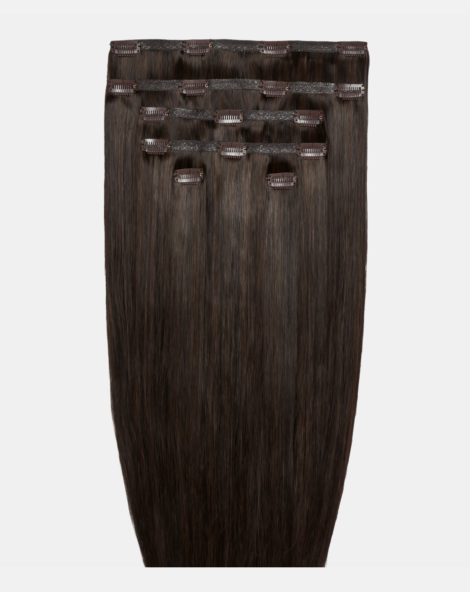 18" Double Hair Set Clip-In Extensions - Hot Fudge 