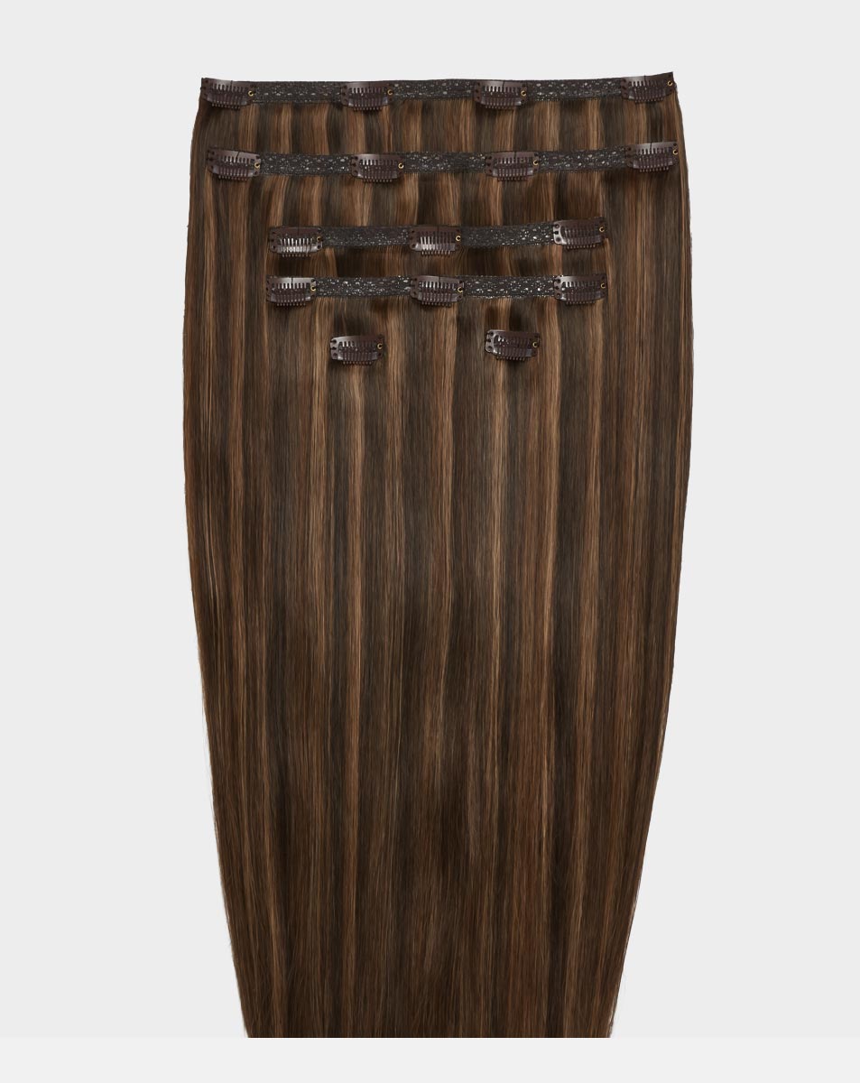 20" Double Hair Set Clip-In Extensions - Toffee Crunch 