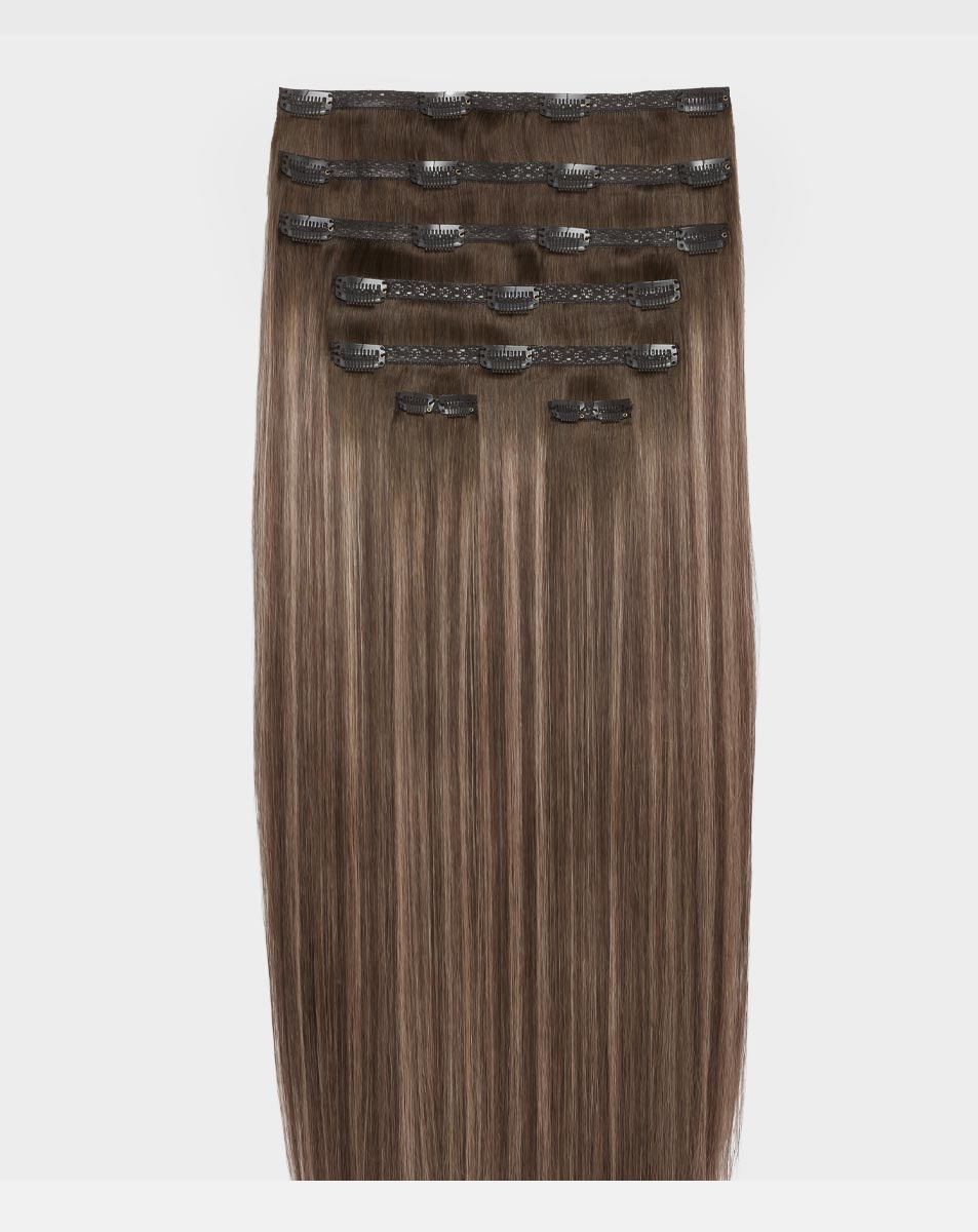 26" Double Hair Set Clip-In Extensions - Cookies and Cream 
