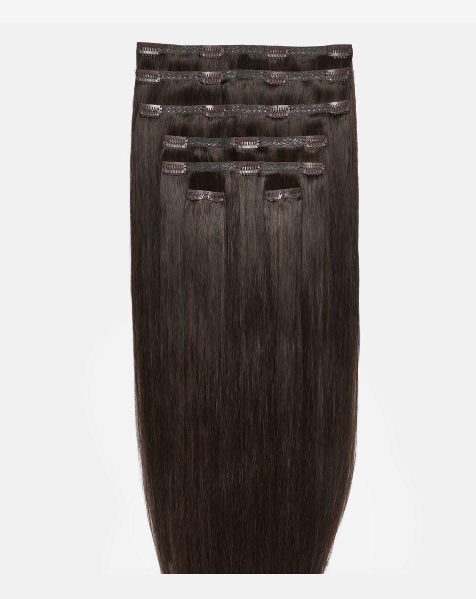 26" Double Hair Set Clip-In Extensions - Hot Fudge 