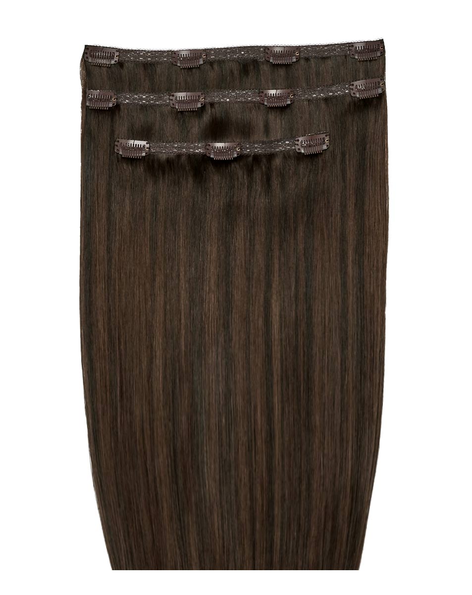 16" Deluxe Remy Instant Clip-In Hair Extensions - Roast Chestnut