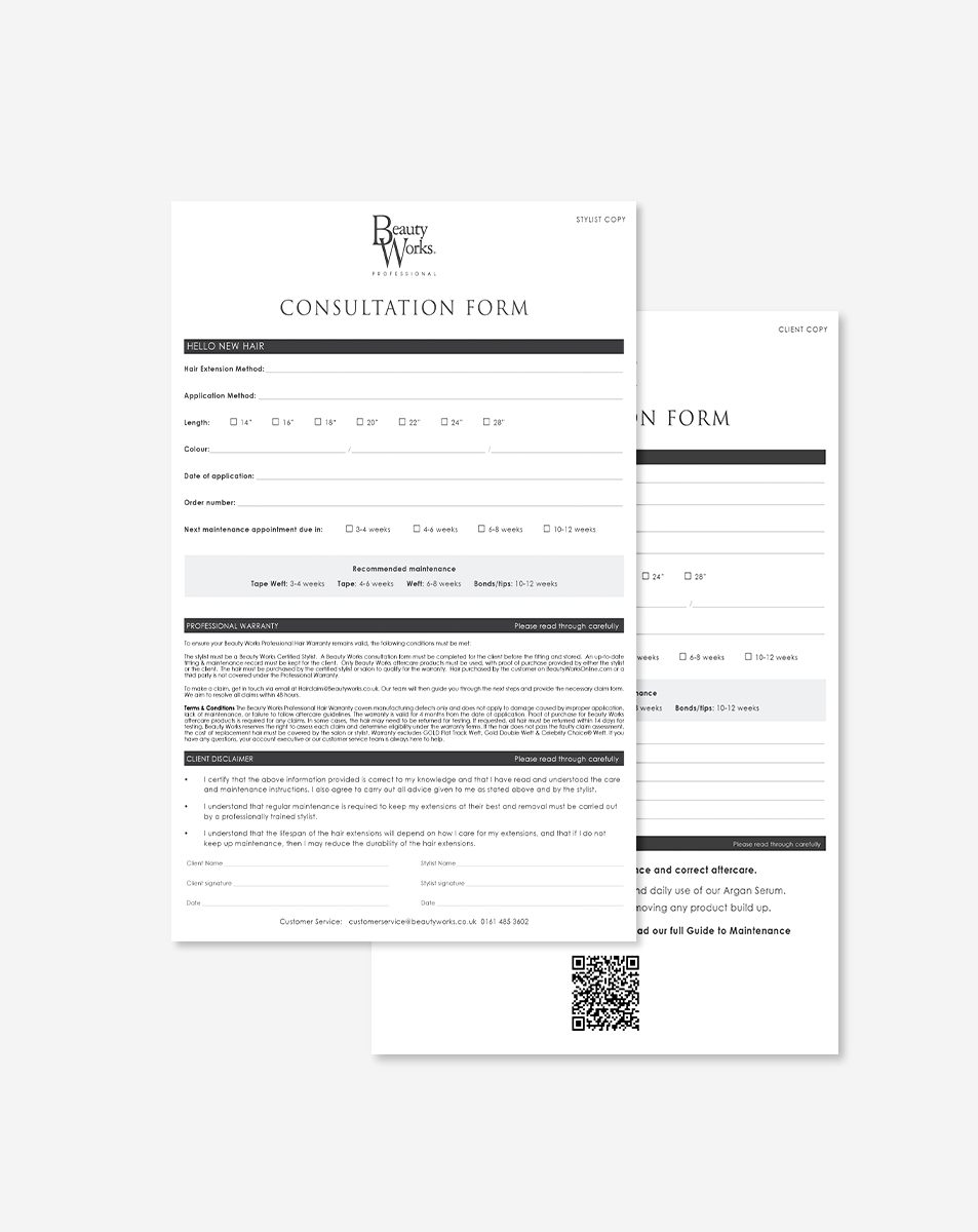 Beauty Works Consultation Cards - Pack of 50