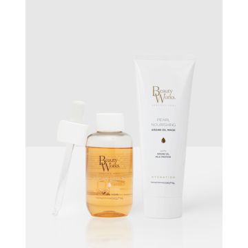 Beauty Works Argan Serum 90ml and Pearl Nourishing Mask 250ml Bundle 
