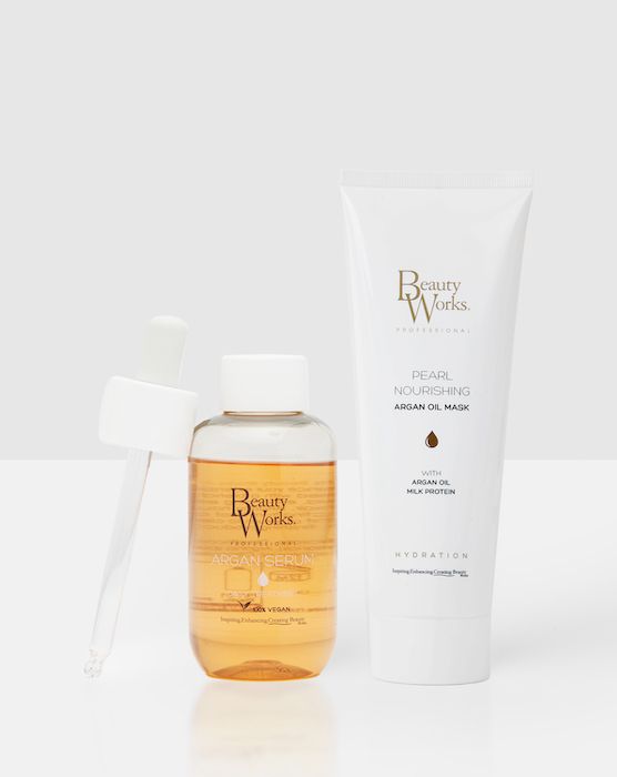 Beauty Works Argan Serum 90ml and Pearl Nourishing Mask 250ml Bundle 