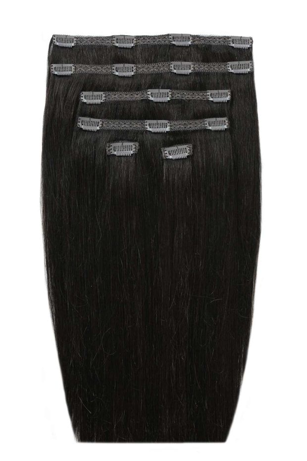 18" Double Hair Set - Natural Black 1a