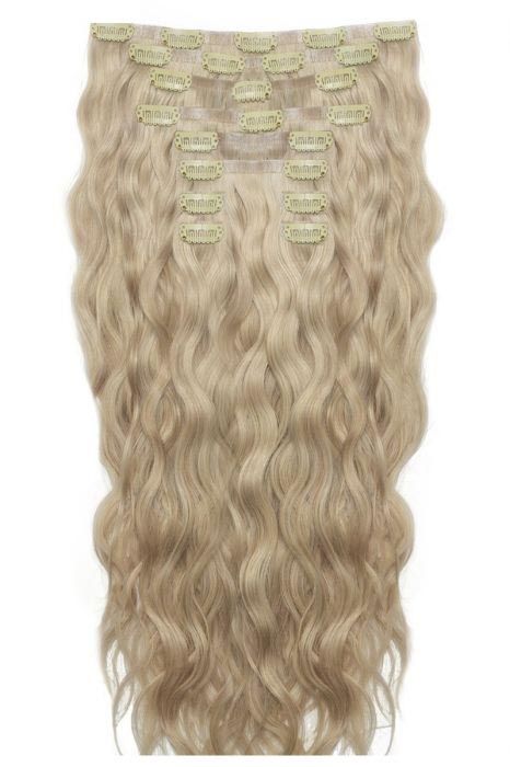 22" Beach Wave Double Hair Set Clip-In Extensions - Bohemian Blonde