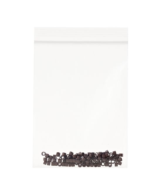 Aluminium Micro Rings Brown 100 Pieces