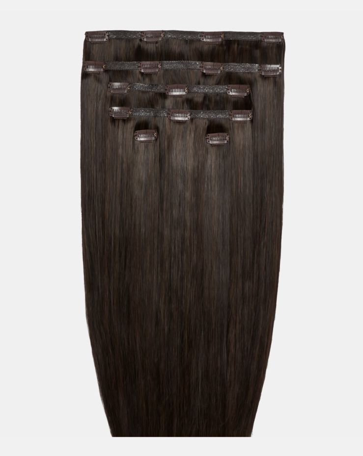 20" Double Hair Set Clip-In Extensions - Hot Fudge 