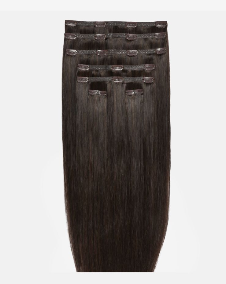 26" Double Hair Set Clip-In Extensions - Hot Fudge 