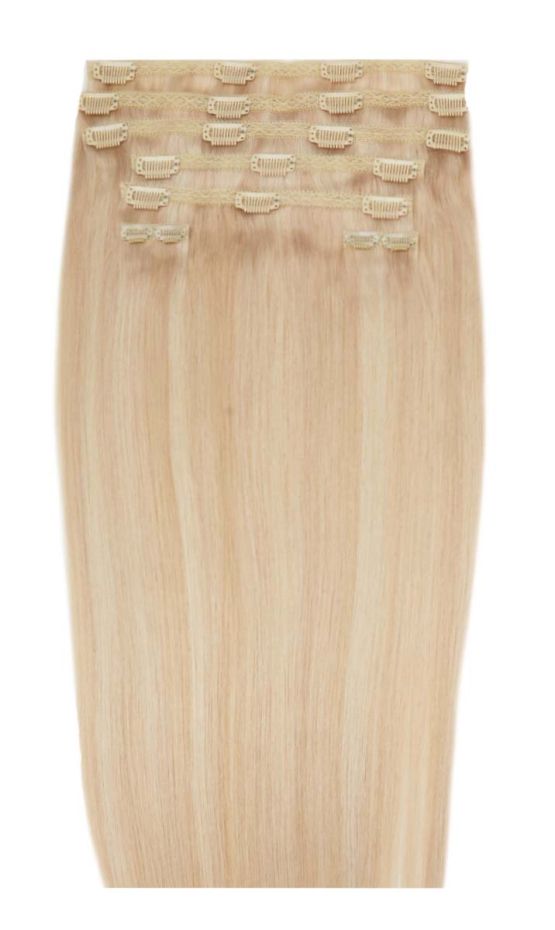 26" Double Hair Set Clip-In Extensions - Champagne Blonde