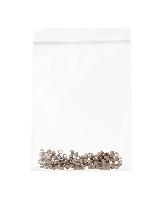Aluminium Micro Rings Dark Blonde 100 Pieces