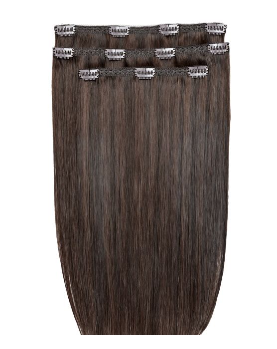 20" Deluxe Remy Instant Clip-In Hair Extensions - Dark Chocolate
