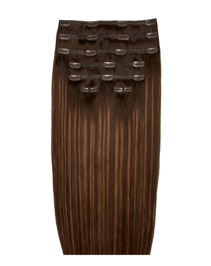 26" Double Hair Set Clip-In Extensions - Cinnamon Melt