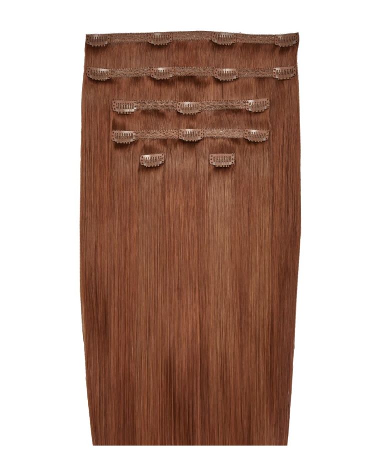 22" Double Hair Set Clip-In Extensions - Amber