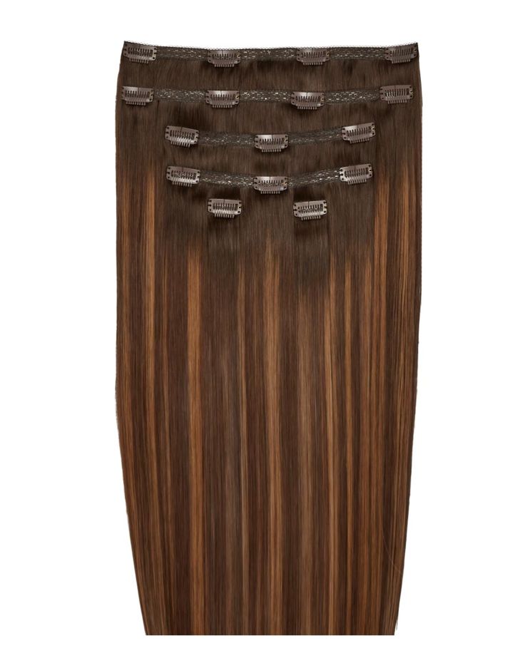 22" Double Hair Set Clip-In Extensions - Cinnamon Melt