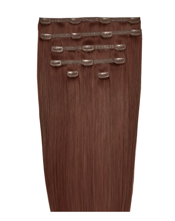 22" Double Hair Set Clip-In Extensions - Crimson