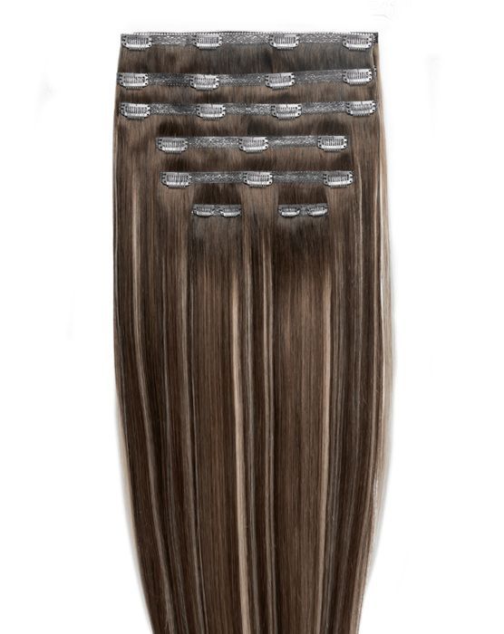 26" Double Hair Set Clip-In Extensions - Sorrento Bronde