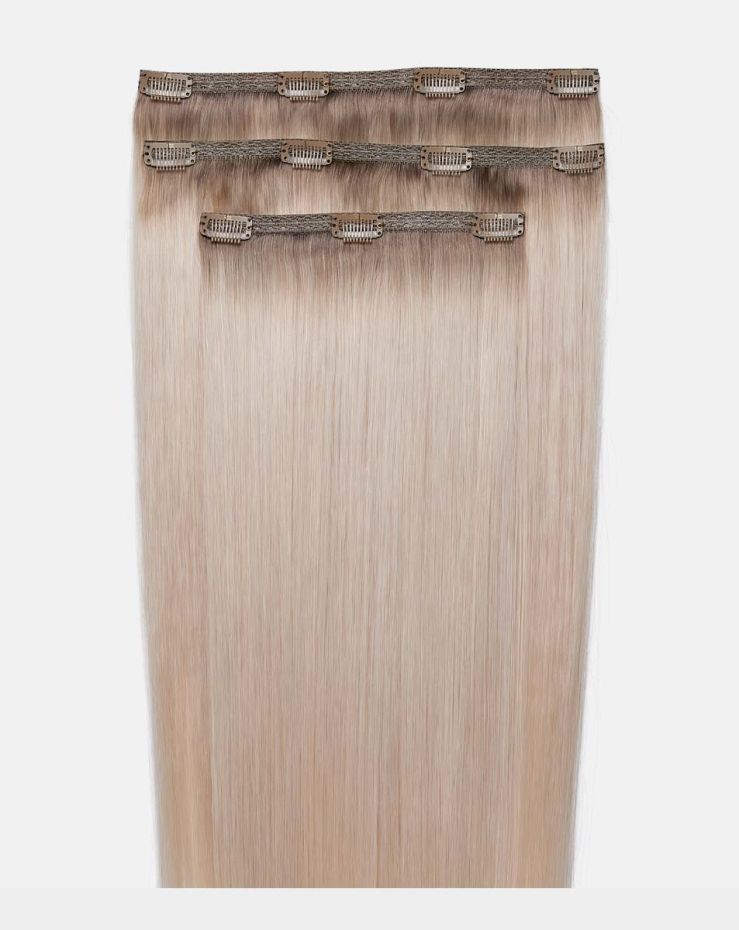 18" Deluxe Remy Instant Clip-In Hair Extensions - Glacier Blonde