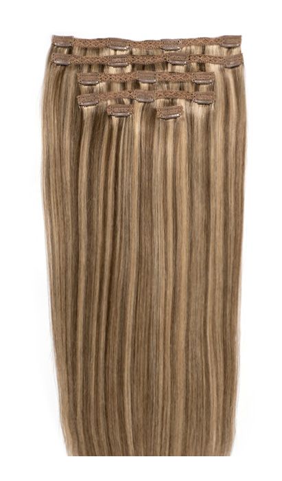 18" Double Hair Set Clip-In Extensions - Honey Blonde