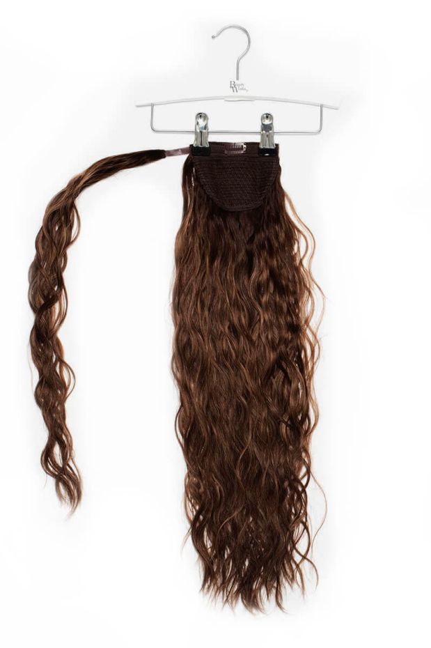 20" Clip-in Beach Wave Invisi® Ponytail - Hot Toffee