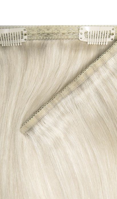 22" Double Hair Set Weft Clip-In Extensions - Iced Blonde