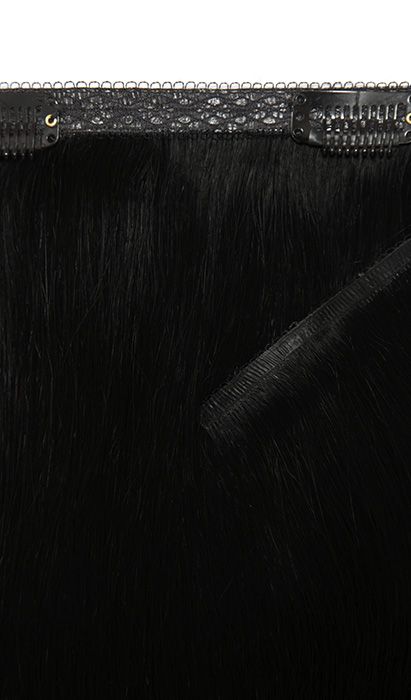 18" Double Hair Set Weft Clip-In Extensions - Jet Set Black
