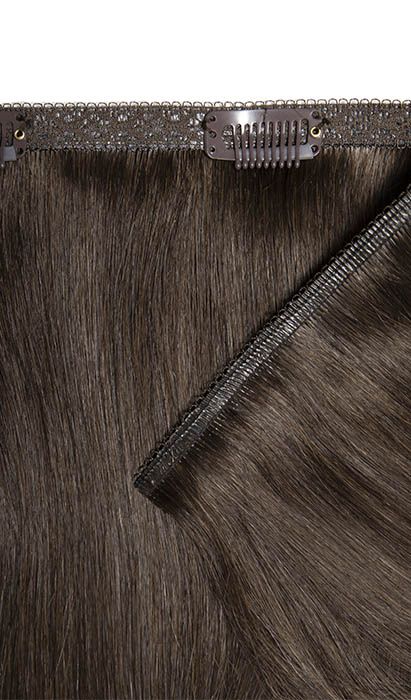 18" Double Hair Set Weft Clip-In Extensions - Raven