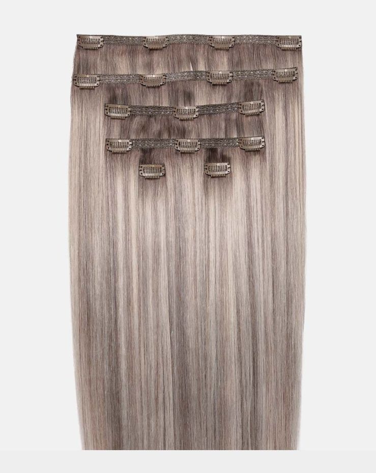 20" Double Hair Set Clip-In Extensions - Swiss Blonde