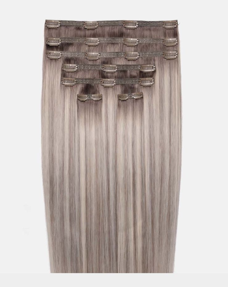 26" Double Hair Set Clip-In Extensions - Swiss Blonde