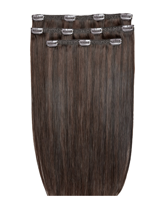 16" Deluxe Remy Instant Clip-In Hair Extensions - Dark Chocolate