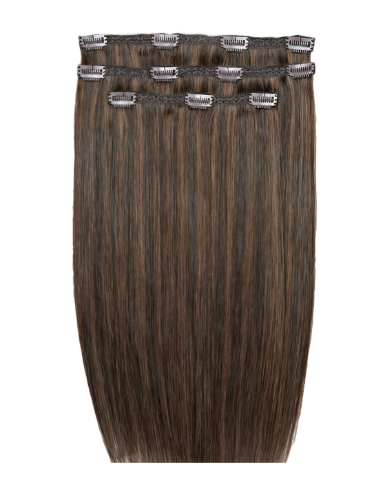 18" Deluxe Remy Instant Clip-In Hair Extensions - Espresso Brown 
