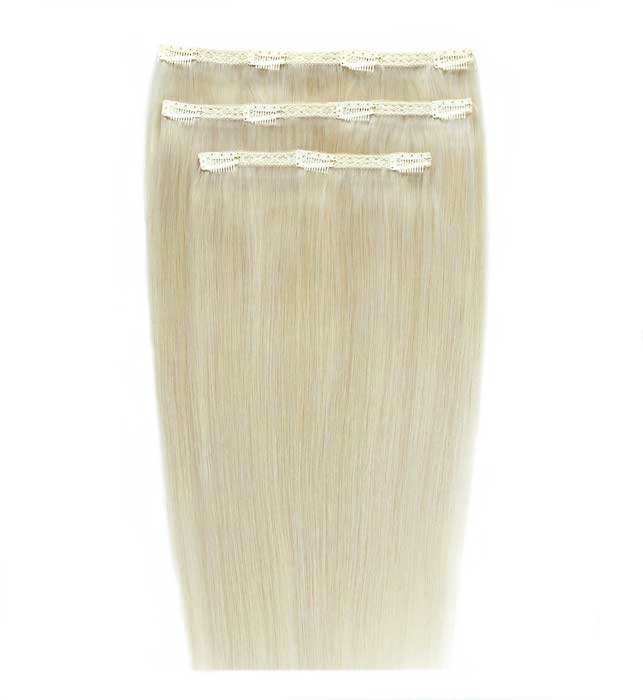 18" Deluxe Remy Instant Clip-In Hair Extensions - Pure Platinum