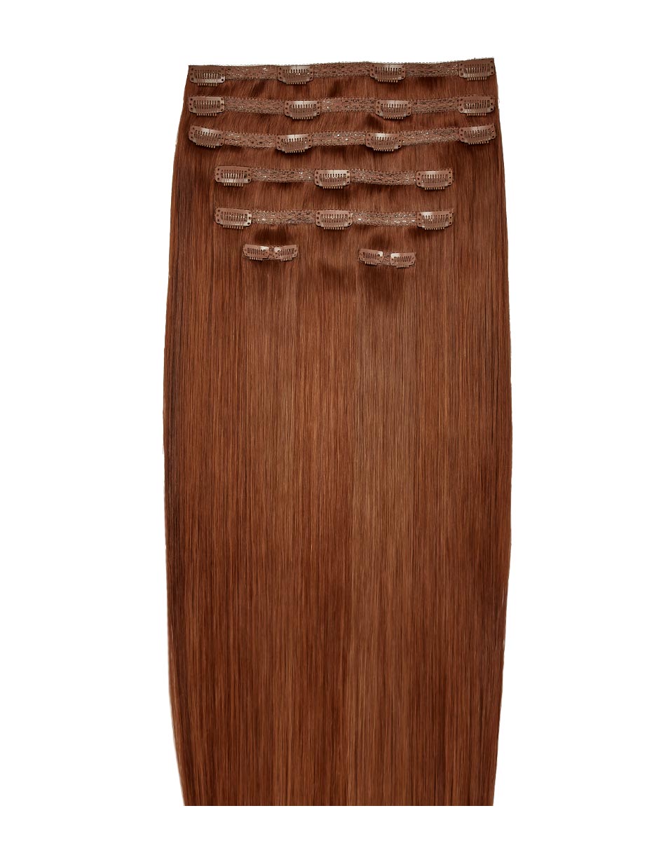 26" Double Hair Set Clip-In Extensions - Amber