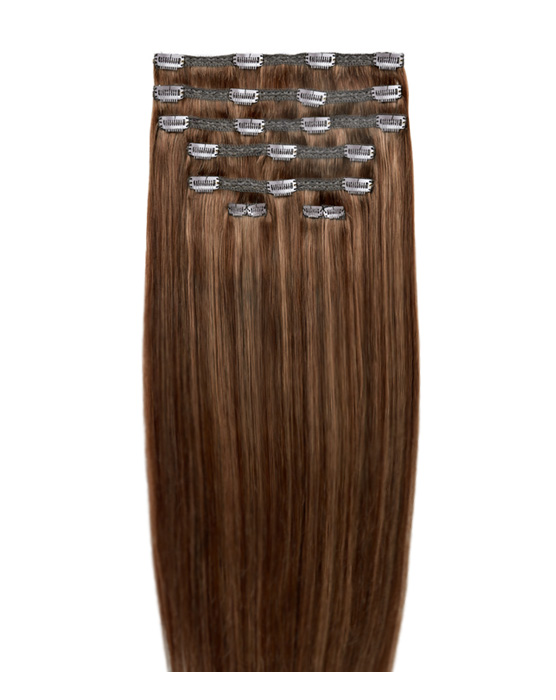 26" Double Hair Set Clip-In Extensions - Honeycomb