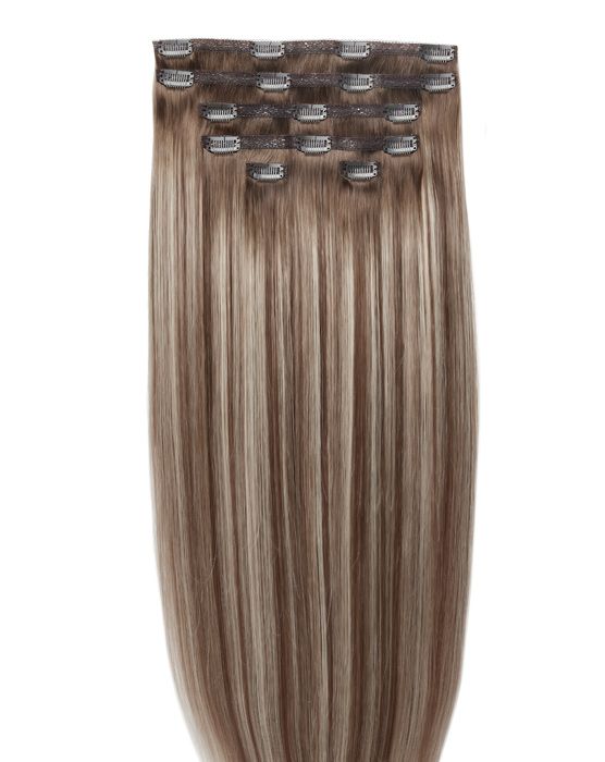 18" Double Hair Set Clip-In Extensions - Amalfi Blonde