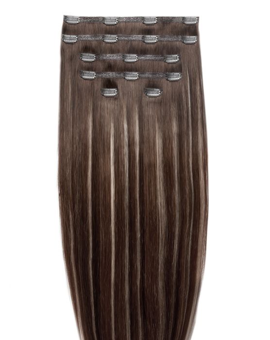 18" Double Hair Set Clip-In Extensions - Sorrento Bronde