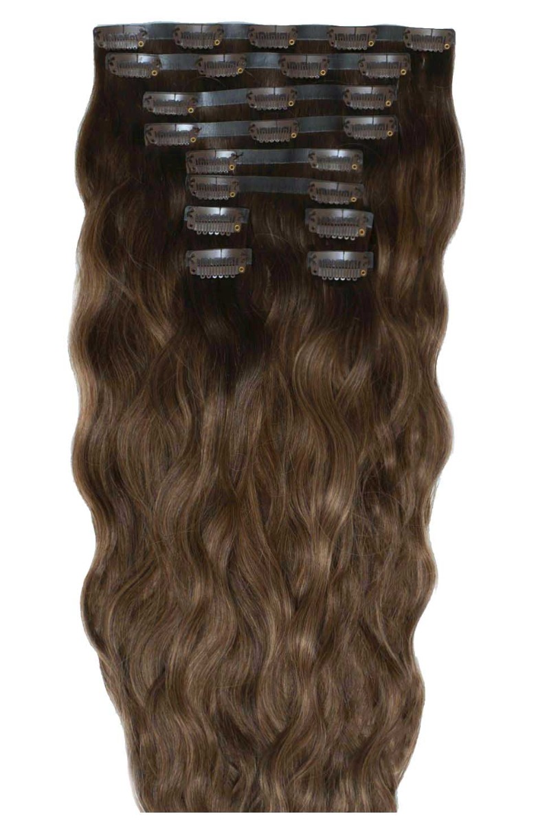 22" Beach Wave Double Hair Set Clip-In Extensions - Dubai