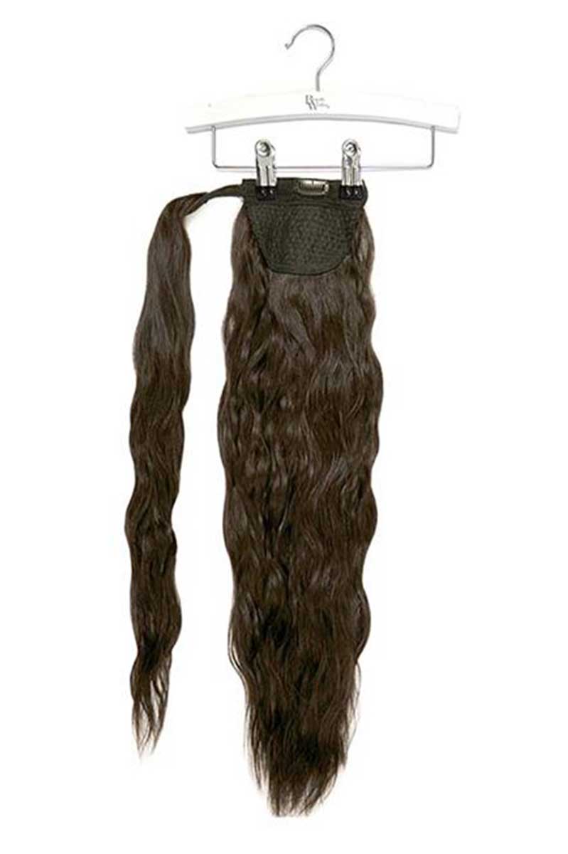 20" Clip-in Beach Wave Invisi® Ponytail - Ebony