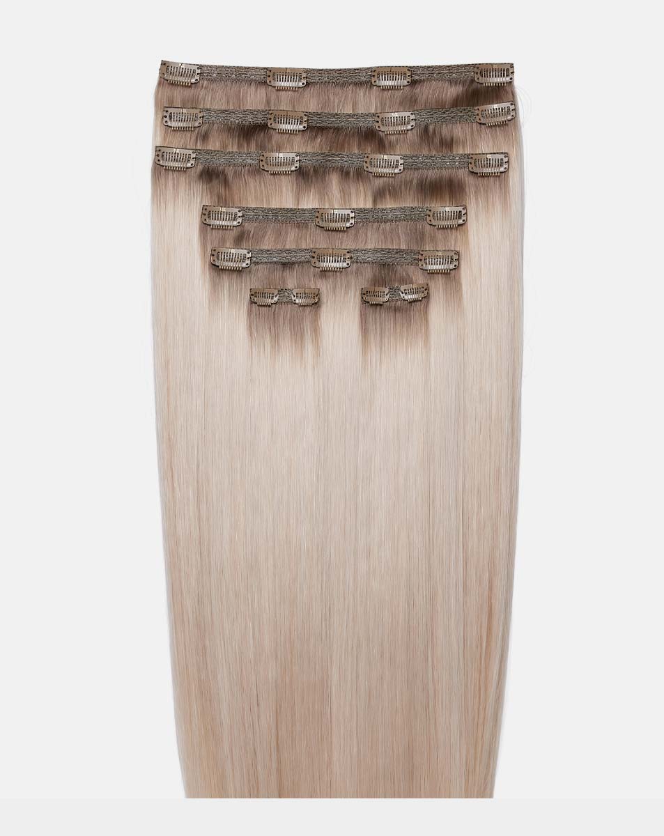 26" Double Hair Set Clip-In Extensions - Molly-Mae Glacier Blonde