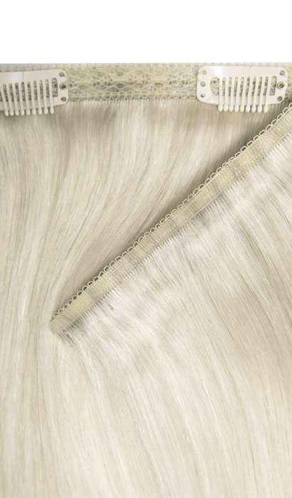 22" Double Hair Set Weft Clip-In Extensions - Iced Blonde