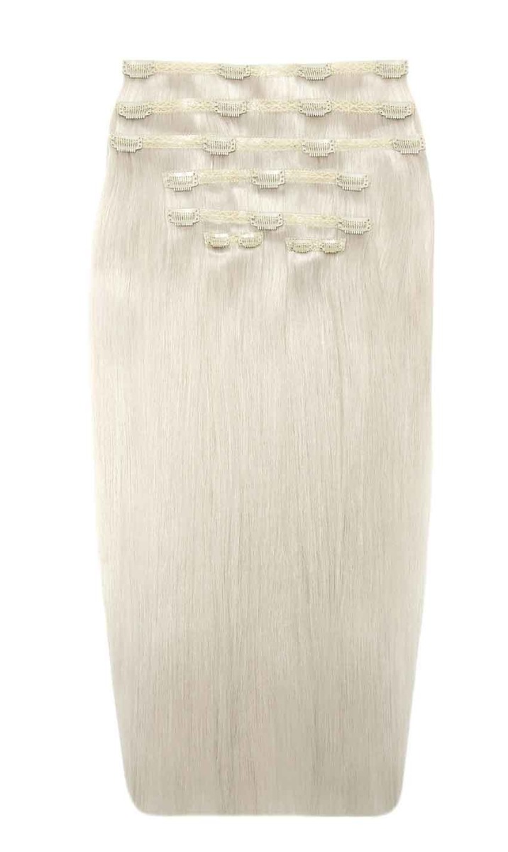 26" Double Hair Set Clip-In Extensions - Ivory