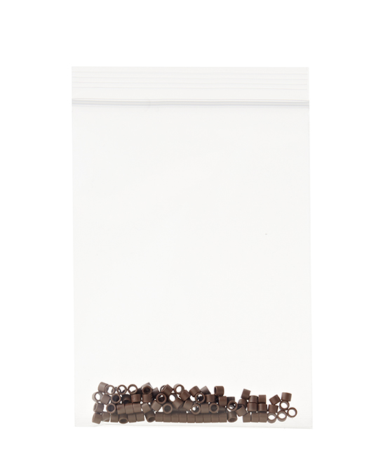 Aluminium Micro Rings Light Brown 100 Pieces